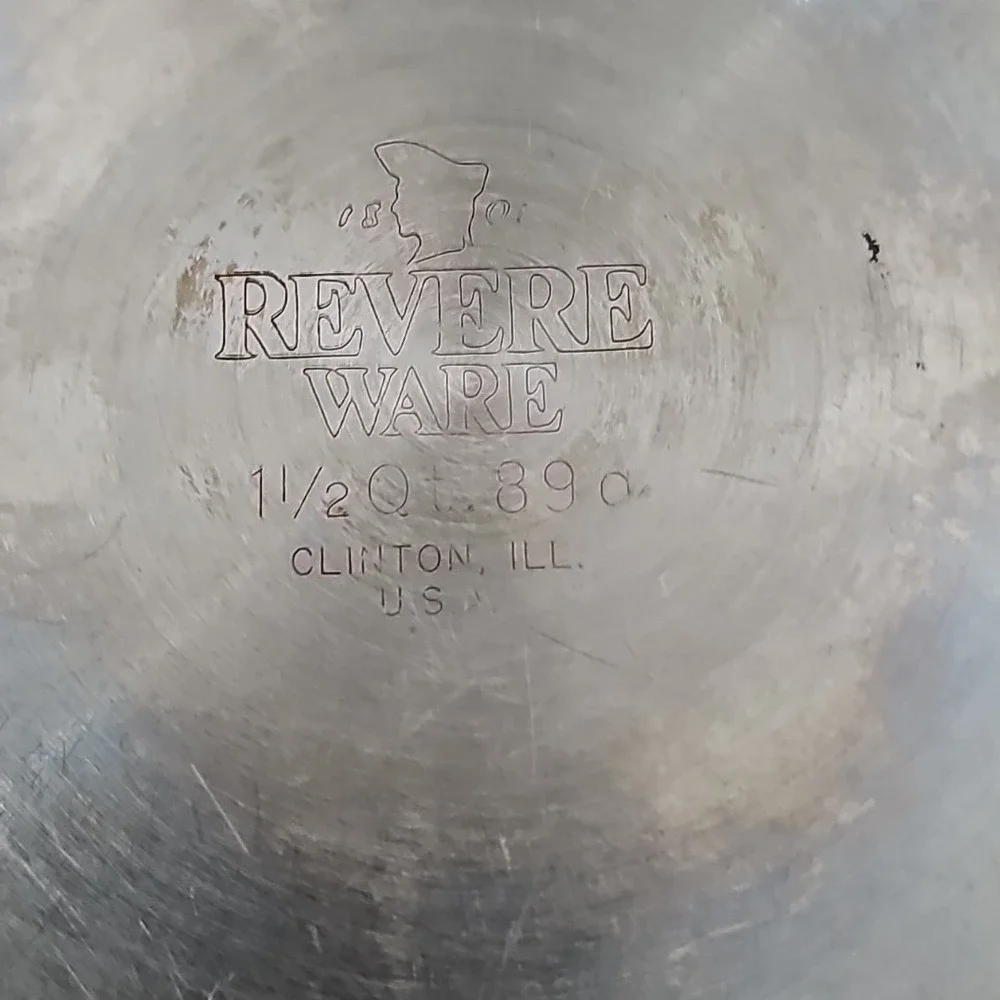 Vintage Revere Ware 1.5 Quart 1 1/2 Qt - 89 Pan Sauce Pot with Lid- B